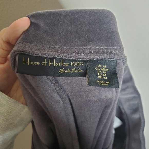 House Of Harlow 1960 x Nicole Richie Y2K Gray Velour Velvet Jogger Sweatpants - Picture 7 of 8